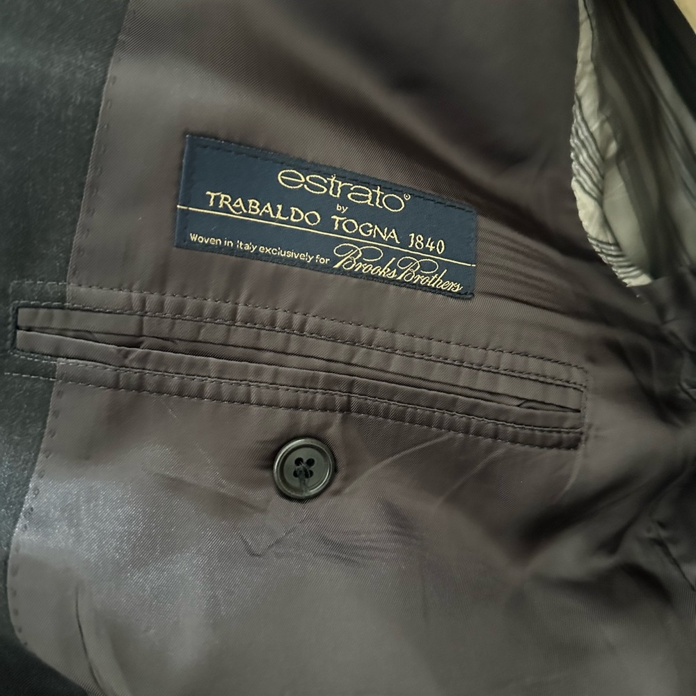 Brooks Brothers Charcoal Men's Blazer estrato Italy 1818 Madison 46L - Picture 4 of 6